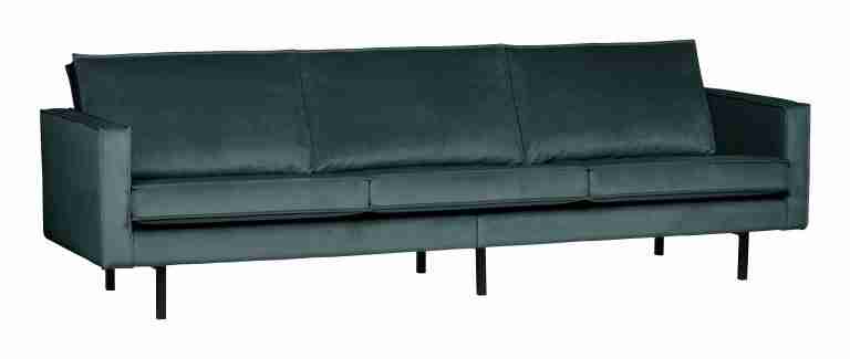 WOOOD Bank 3-zits Rodeo Velvet, 277cm - Blauwgroen - BePureHome