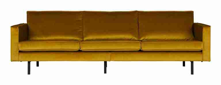 WOOOD Bank 3-zits Rodeo Velvet, 277cm - Oker - BePureHome