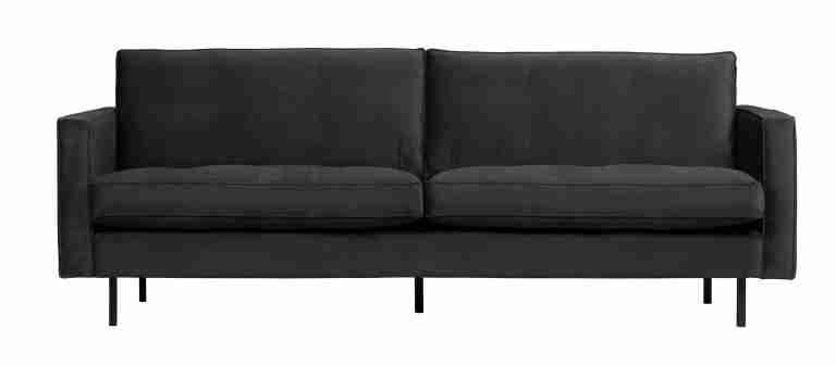 WOOOD Bank Rodeo 2,5-zits, Velvet - Antraciet - BePureHome