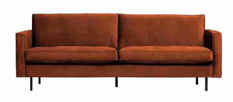 WOOOD Bank Rodeo 2,5-zits, Velvet - Roestbruin - BePureHome
