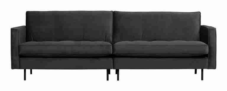 WOOOD Bank Rodeo 3-zits, Velvet - Antraciet - BePureHome