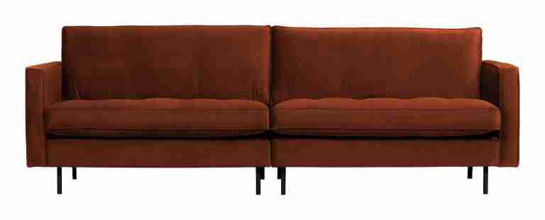 WOOOD Bank Rodeo 3-zits, Velvet - Roestbruin - BePureHome