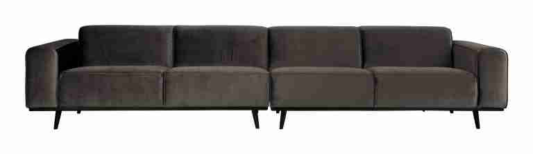 WOOOD Bank Statement 4-zits xxl, Velvet - Taupe - BePureHome