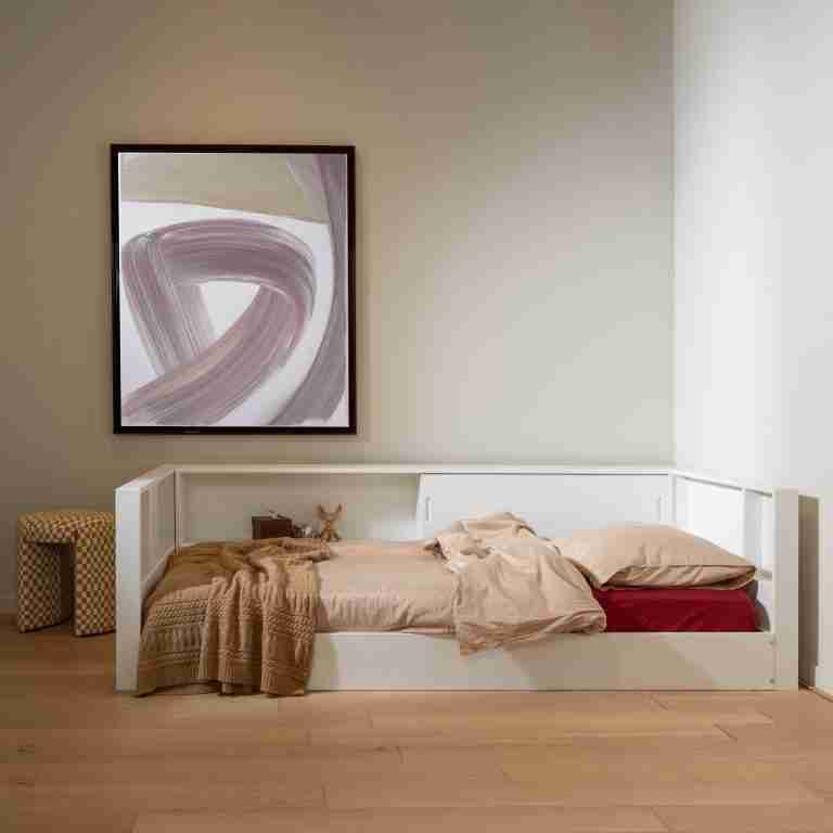 WOOOD Bedbank Carter Grenenhout, 90 x 200cm - Wit