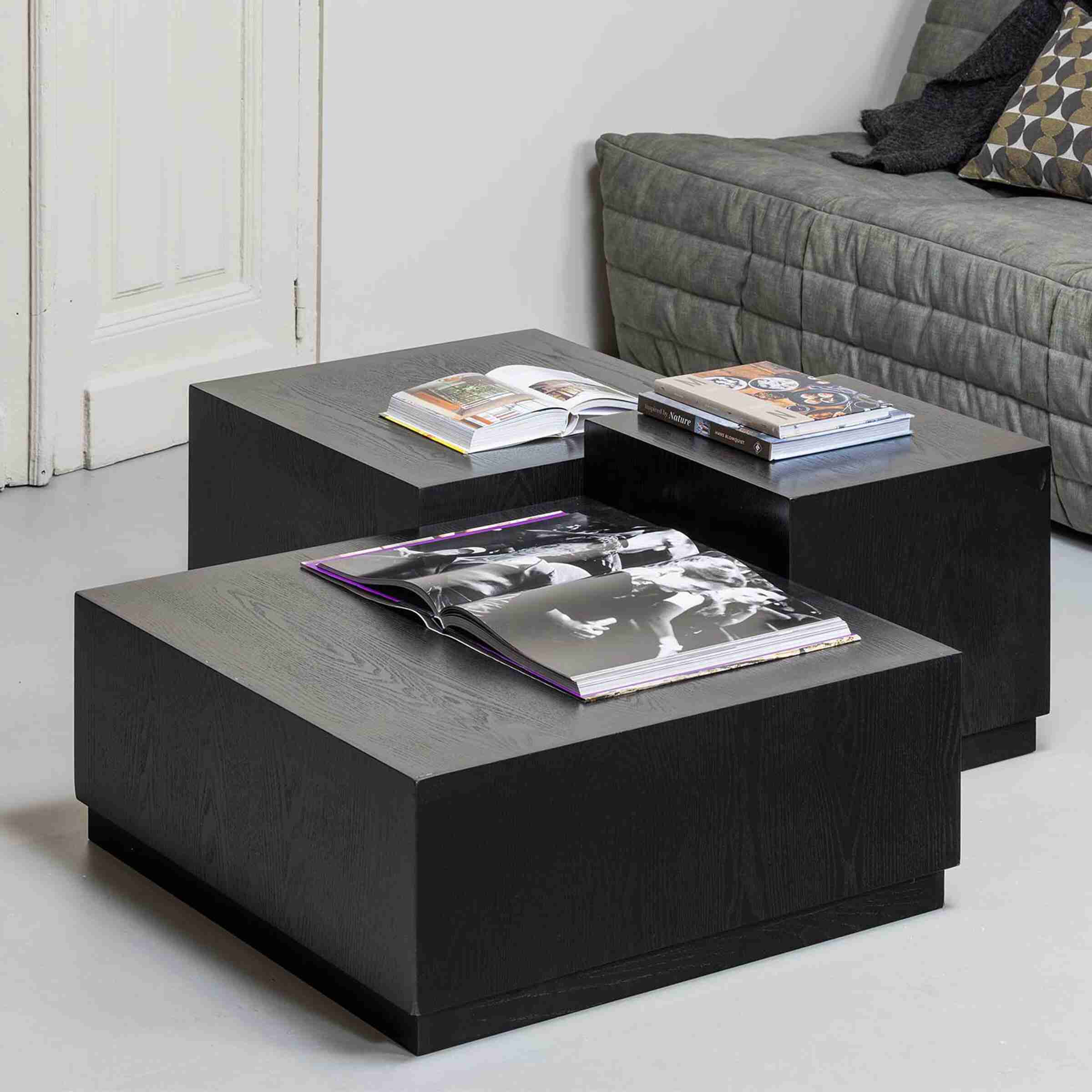 WOOOD Bijzettafel Pim Essen, Set van 3 stuks - zwart - Exclusive