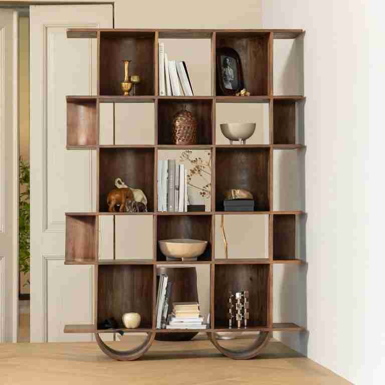 WOOOD Boekenkast Sinne Mangohout, 180 x 130cm - Naturel