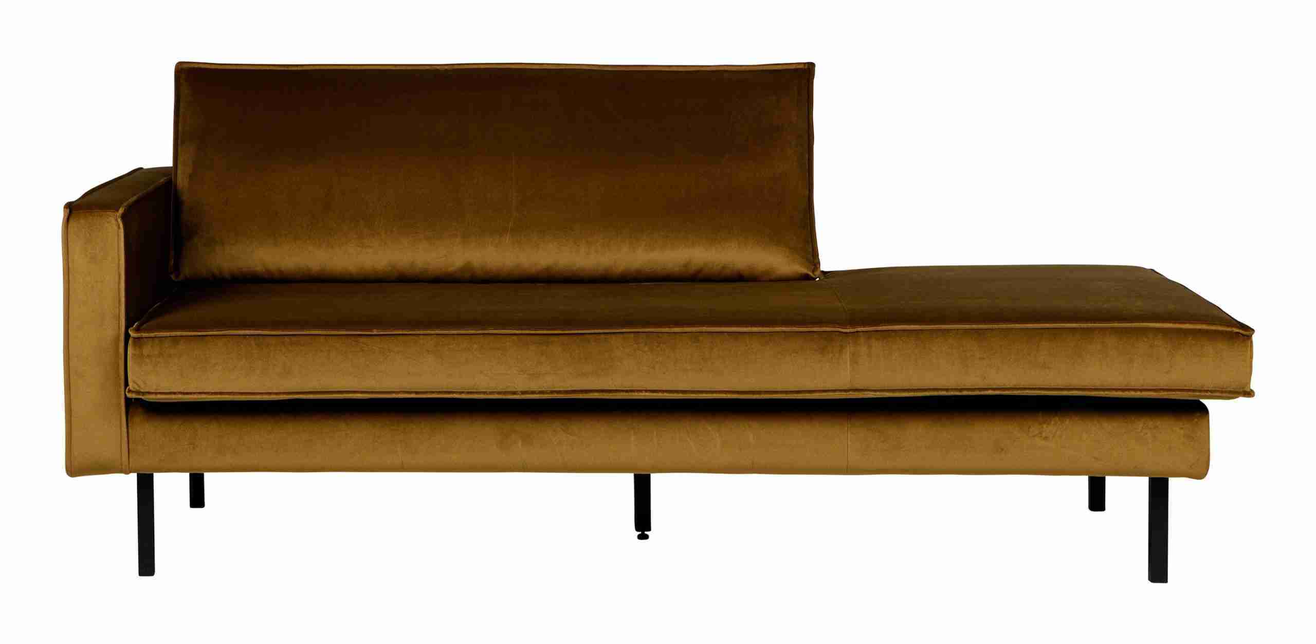 WOOOD Daybed Rodeo Links, Velvet - Honey (geel) - BePureHome