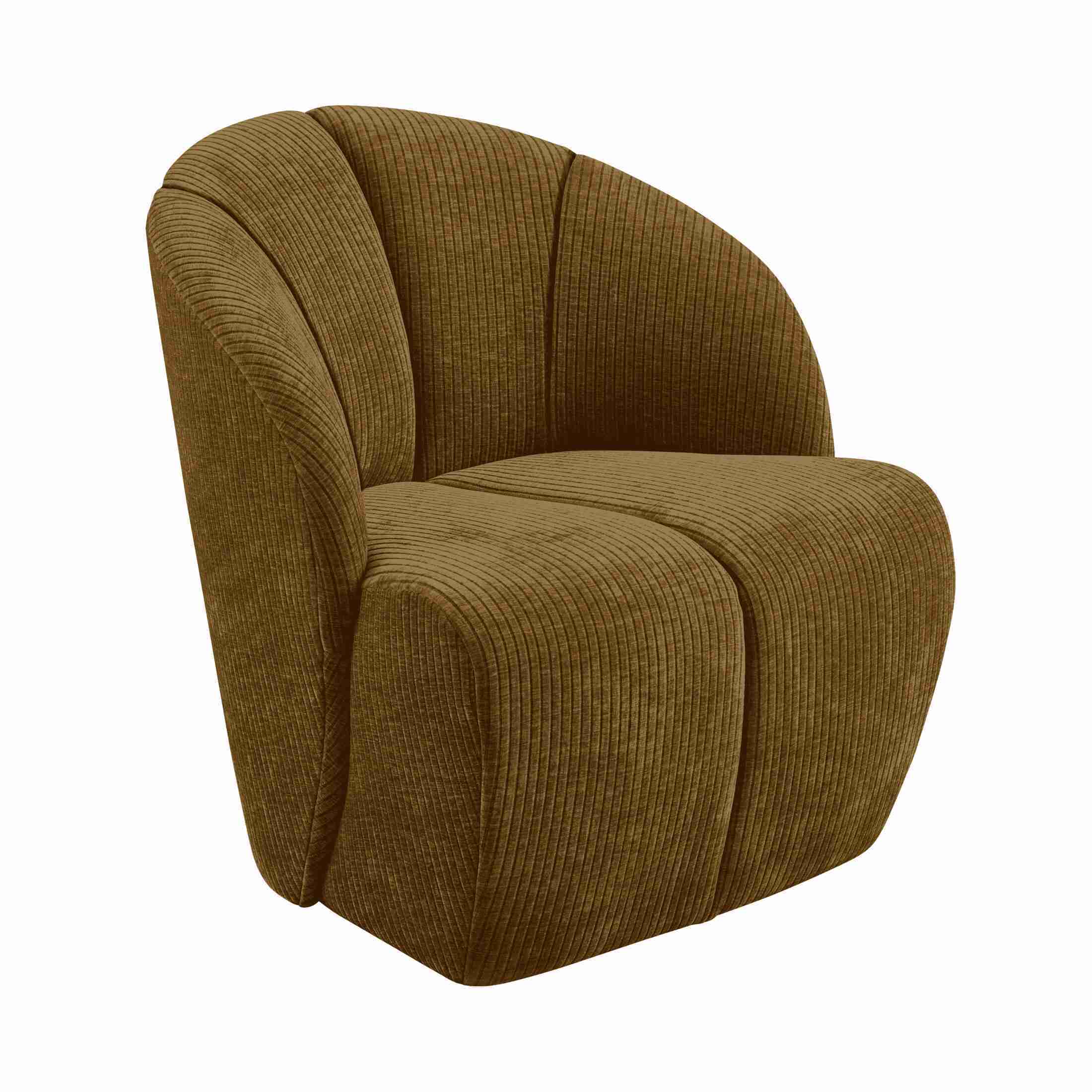 WOOOD Draaifauteuil Mojo Geweven Rib - Honing Geel