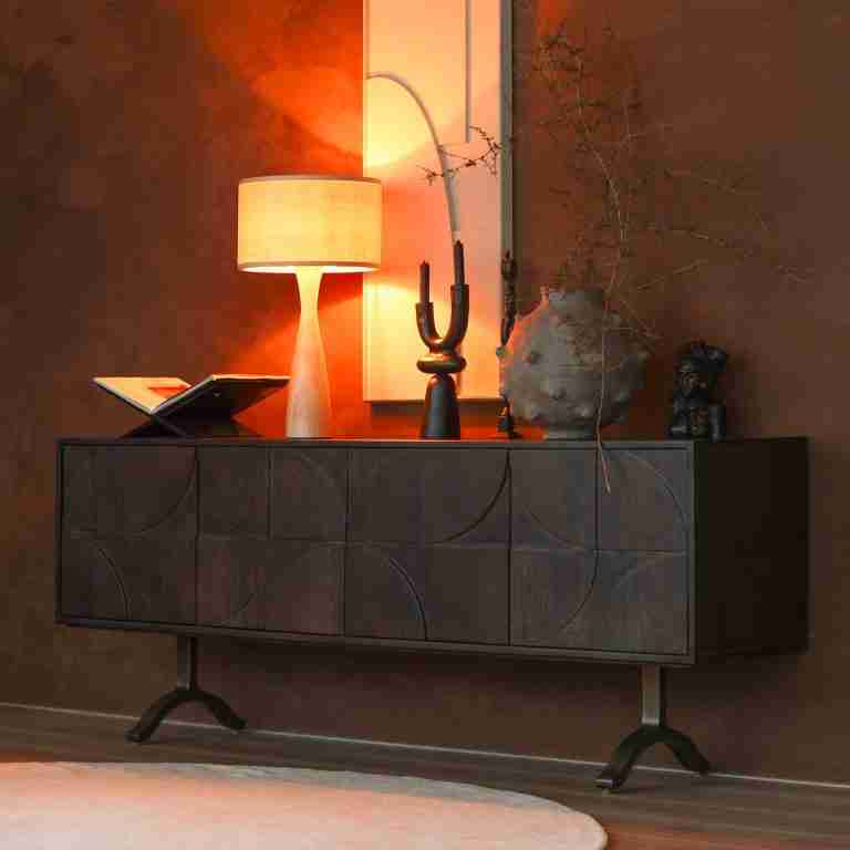 WOOOD Dressoir Draw Mangohout, 180cm - Walnoot - BePureHome