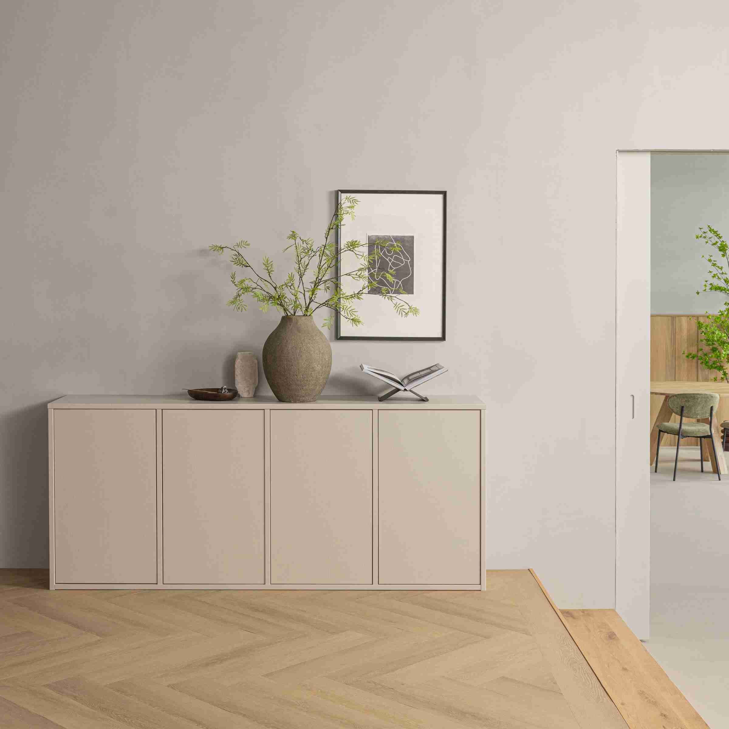 WOOOD Dressoir Merel Grenenhout, 200cm - Dust