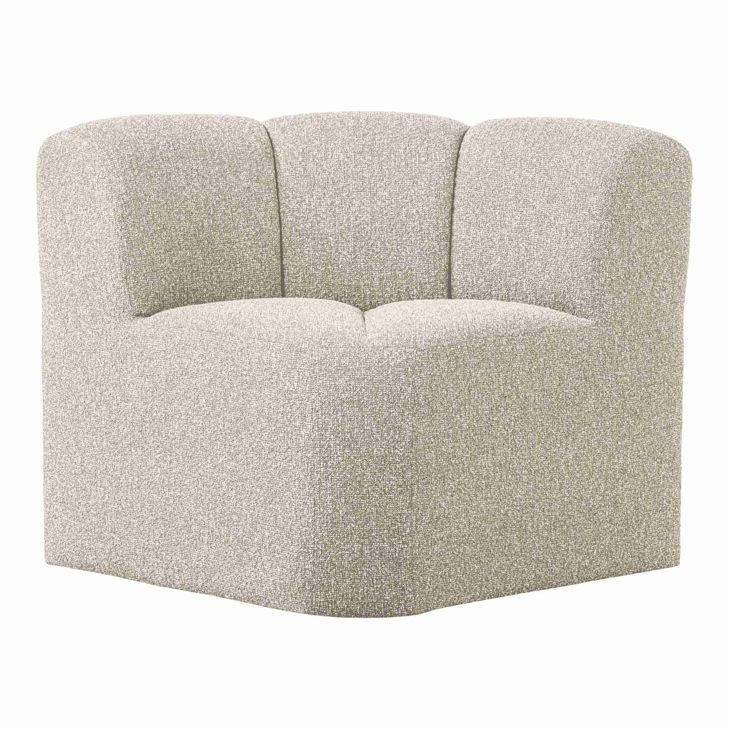 WOOOD Eetkamerbank Mojo Bouclé, Hoek - Beige Melange