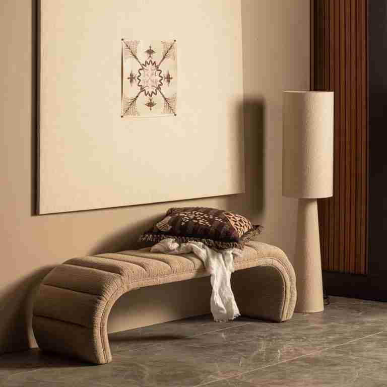 WOOOD Eetkamerbank Traffic Geweven, 160cm - Naturel - BePureHome