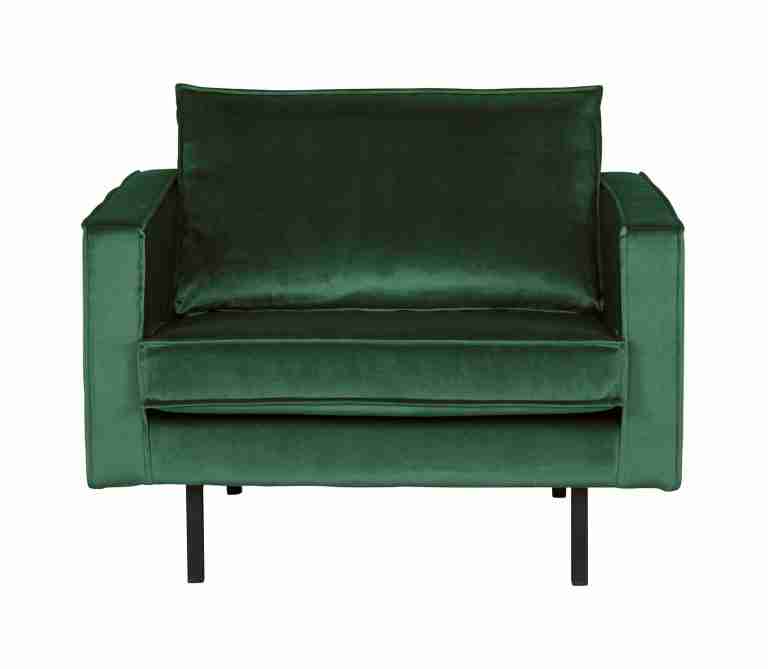WOOOD Fauteuil Rodeo Velvet - Forest Green - BePureHome