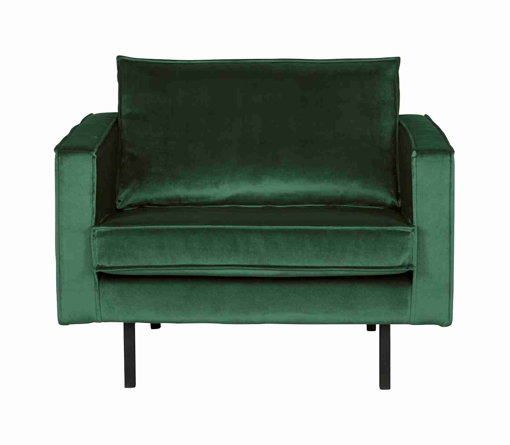 WOOOD Fauteuil Rodeo Velvet - Forest Green - BePureHome