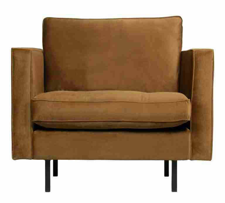 WOOOD Fauteuil Rodeo Velvet - Honing Geel - BePureHome