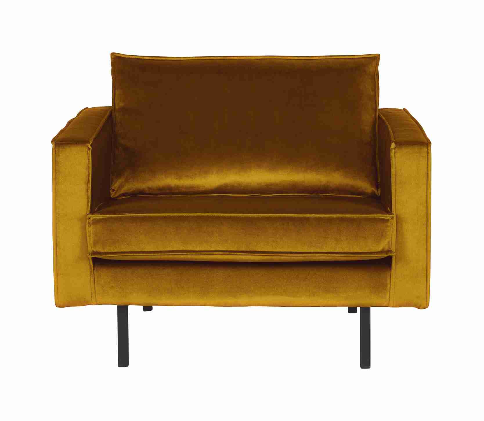 WOOOD Fauteuil Rodeo Velvet - Oker - BePureHome
