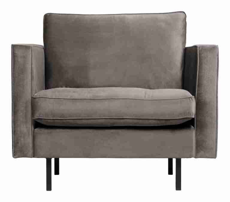 WOOOD Fauteuil Rodeo Velvet - Taupe - BePureHome
