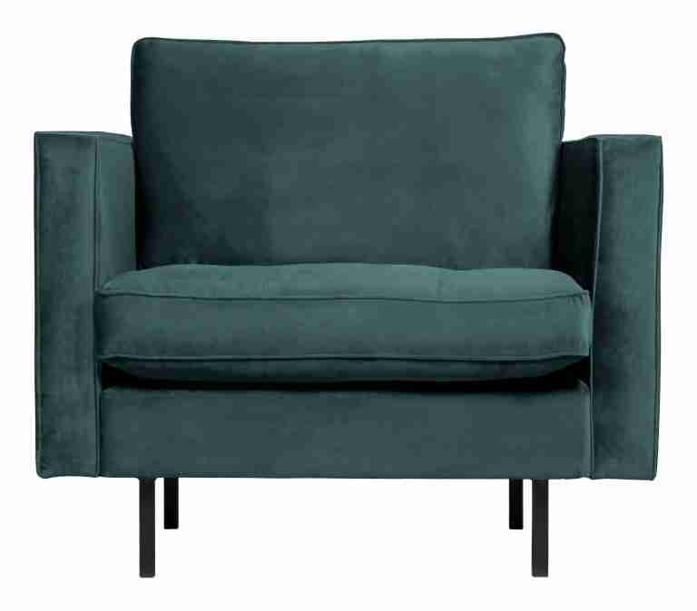 WOOOD Fauteuil Rodeo Velvet - Teal - BePureHome
