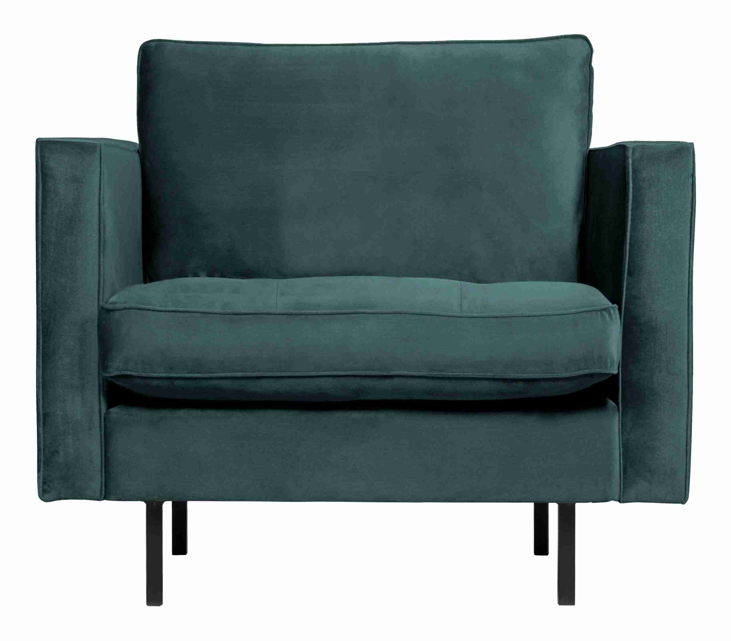 WOOOD Fauteuil Rodeo Velvet - Teal - BePureHome