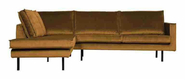 WOOOD Hoekbank Rodeo Links, Velvet - Oker - BePureHome
