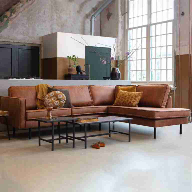 WOOOD Hoekbank Rodeo Rechts - Cognac - BePureHome