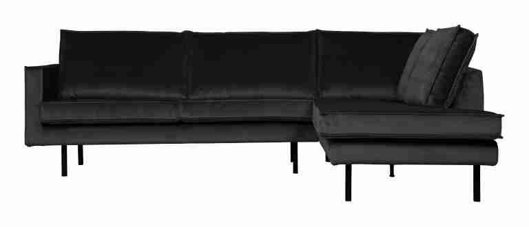 WOOOD Hoekbank Rodeo Rechts, Velvet - Antraciet - BePureHome