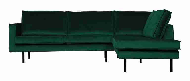 WOOOD Hoekbank Rodeo Rechts, Velvet - Green Forest - BePureHome