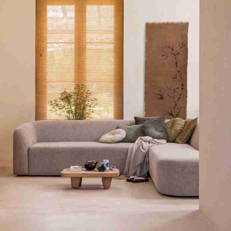 WOOOD Hoekbank Sloping Rechts - Naturel Melange - BePureHome