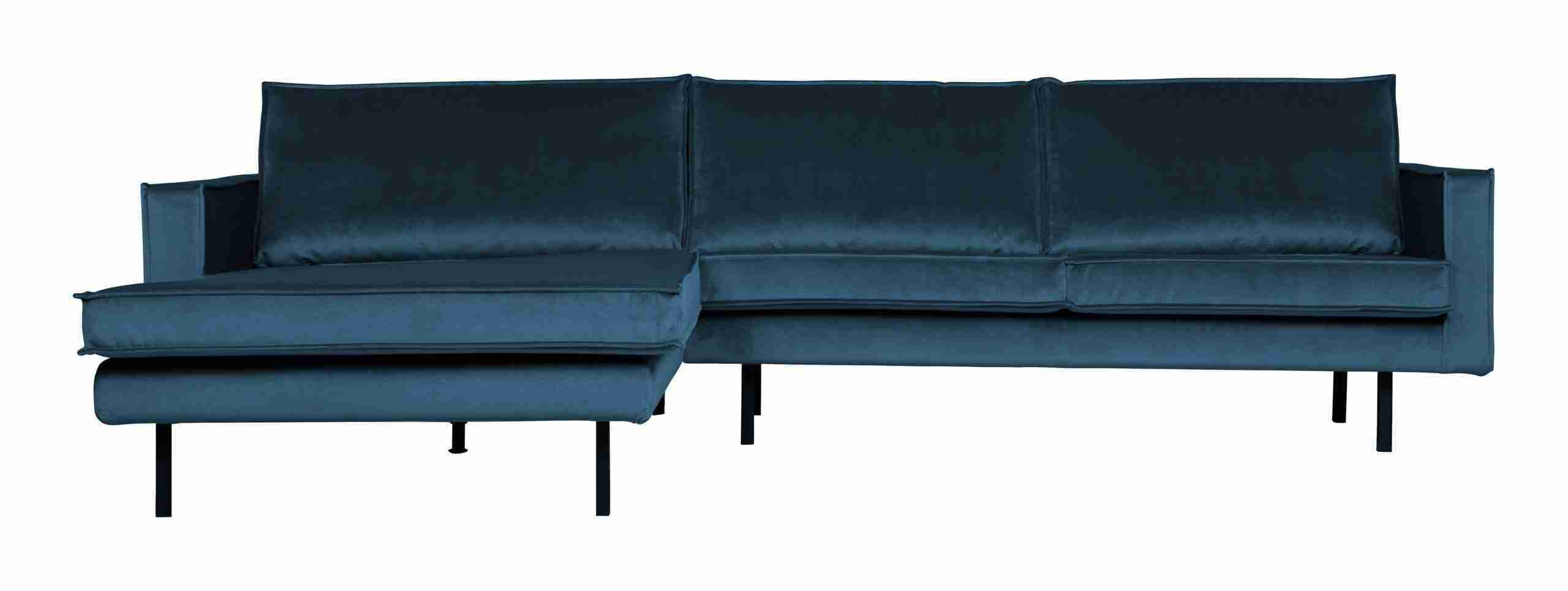 WOOOD Loungebank Rodeo Links, Velvet - Blauw - BePureHome