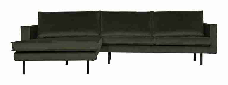 WOOOD Loungebank Rodeo Links, Velvet - Dark Green - BePureHome