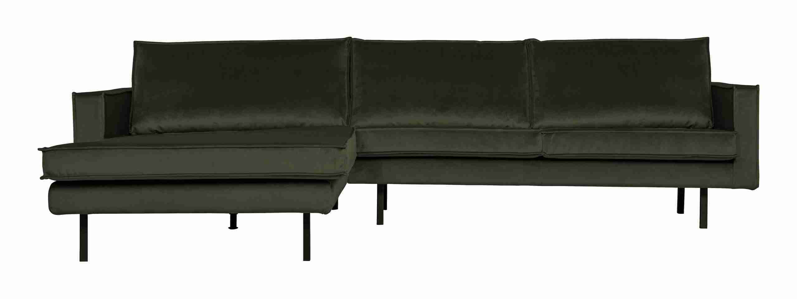 WOOOD Loungebank Rodeo Links, Velvet - Dark Green - BePureHome