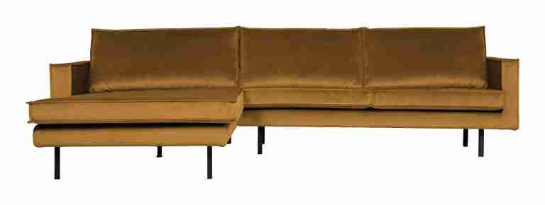 WOOOD Loungebank Rodeo Links, Velvet - Oker - BePureHome