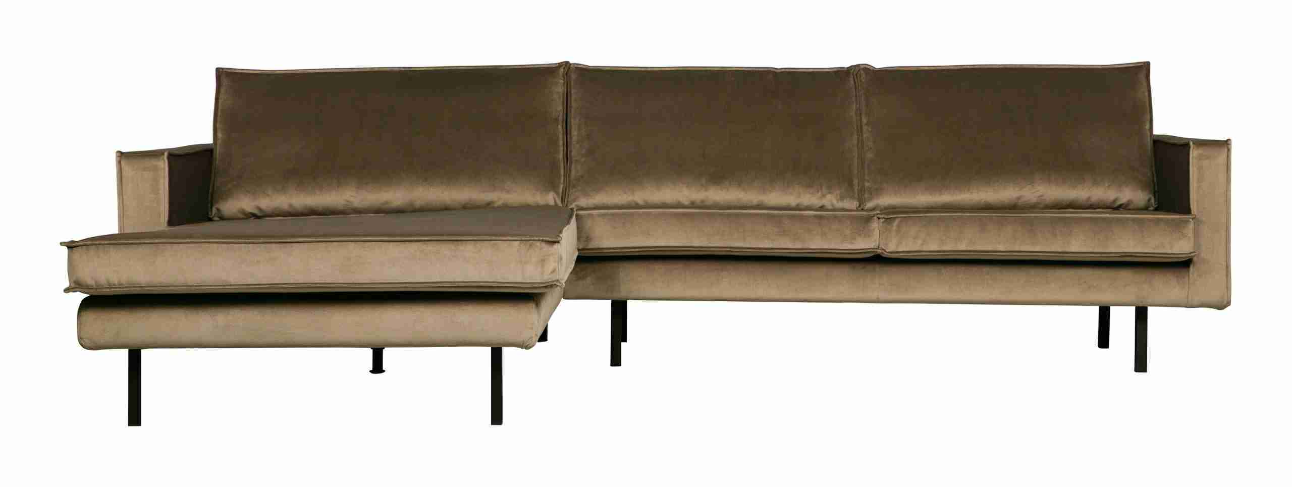 WOOOD Loungebank Rodeo Links, Velvet - Taupe - BePureHome