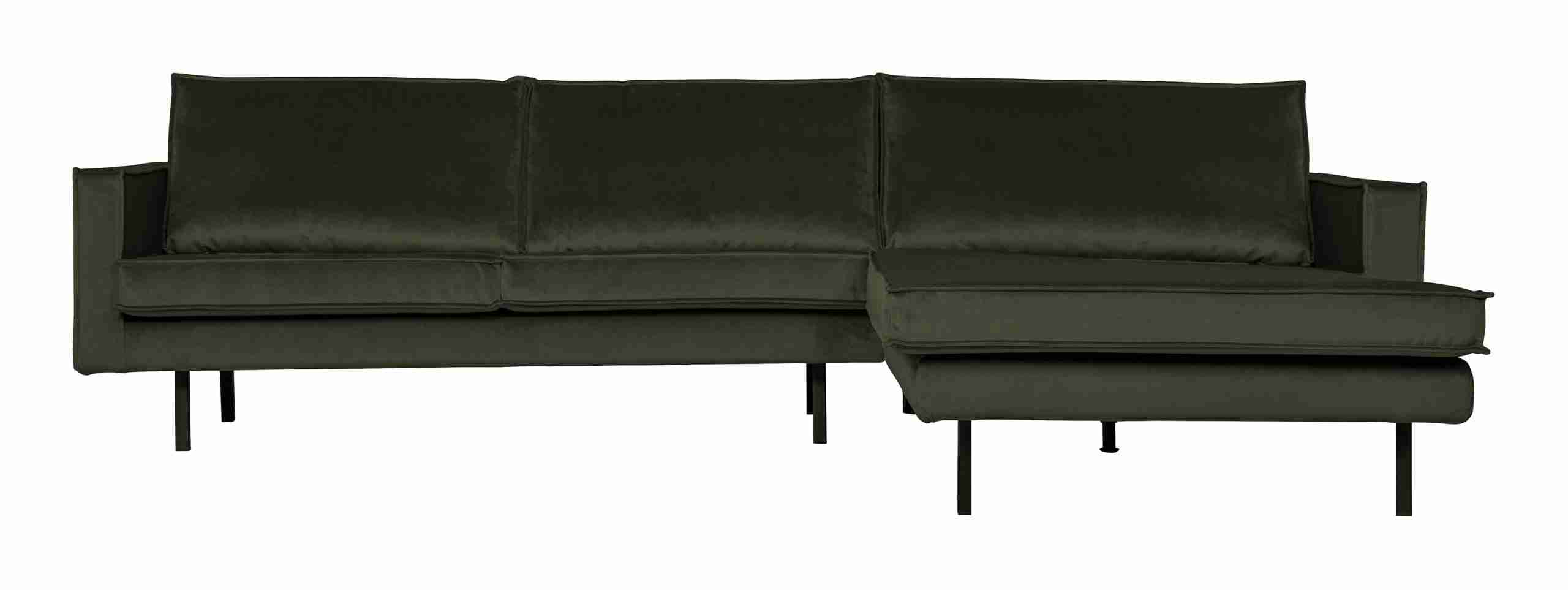WOOOD Loungebank Rodeo Rechts, Velvet - Dark Green - BePureHome