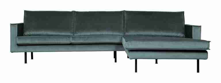 WOOOD Loungebank Rodeo Rechts, Velvet - Teal - BePureHome