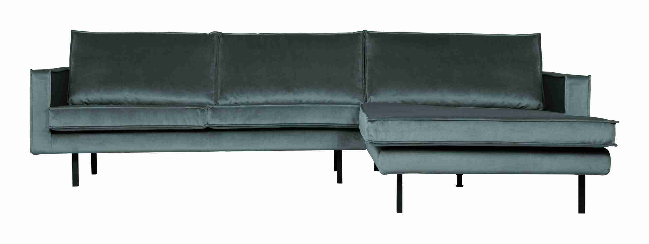 WOOOD Loungebank Rodeo Rechts, Velvet - Teal - BePureHome