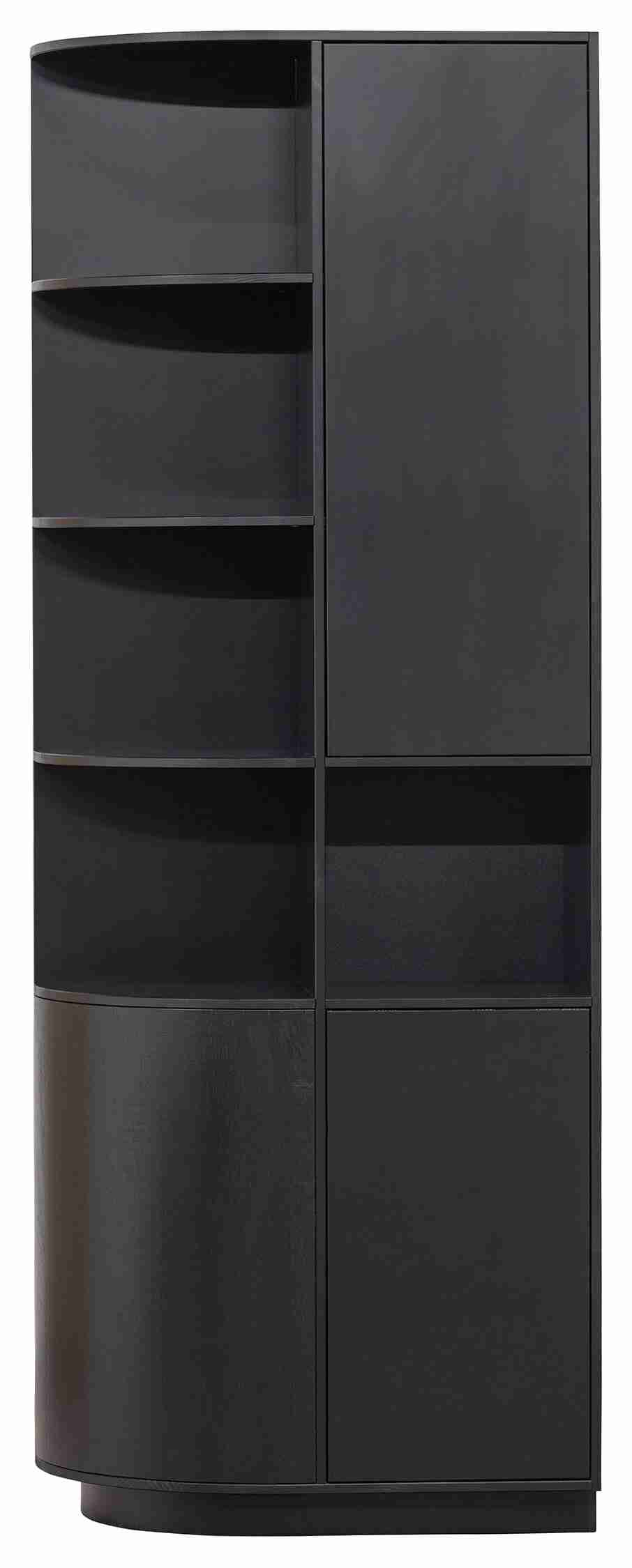 WOOOD Opbergkast Finca Links, Mat zwart, 210 x 78cm - Exclusive