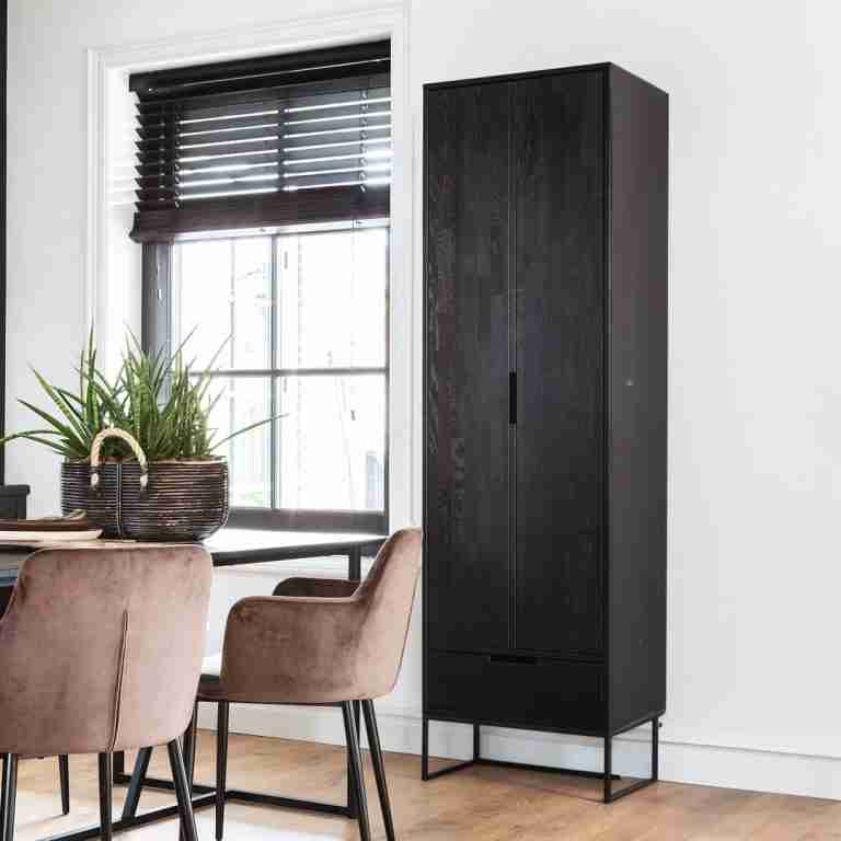 WOOOD Opbergkast Silas 210 x 60cm - Zwart - Exclusive