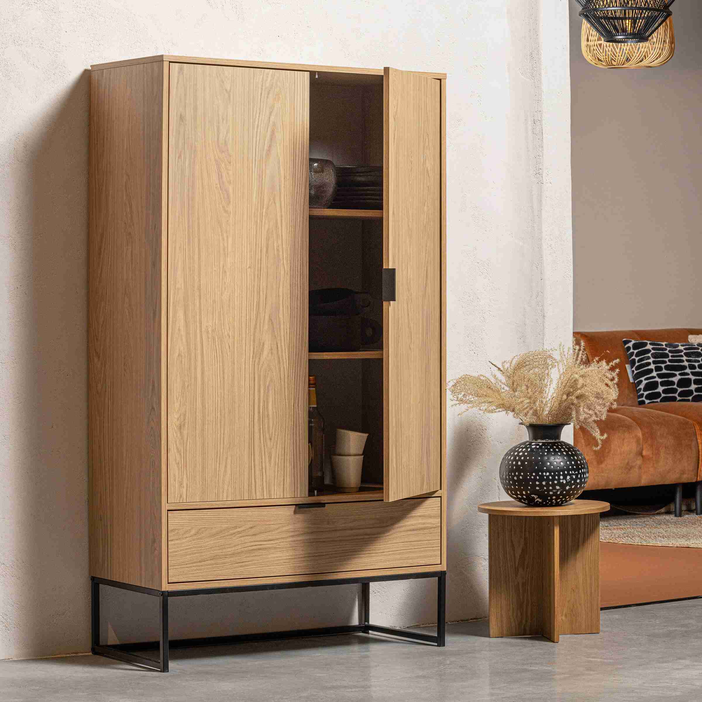 WOOOD Opbergkast Silas Eiken, 149 x 85cm - Naturel - Exclusive