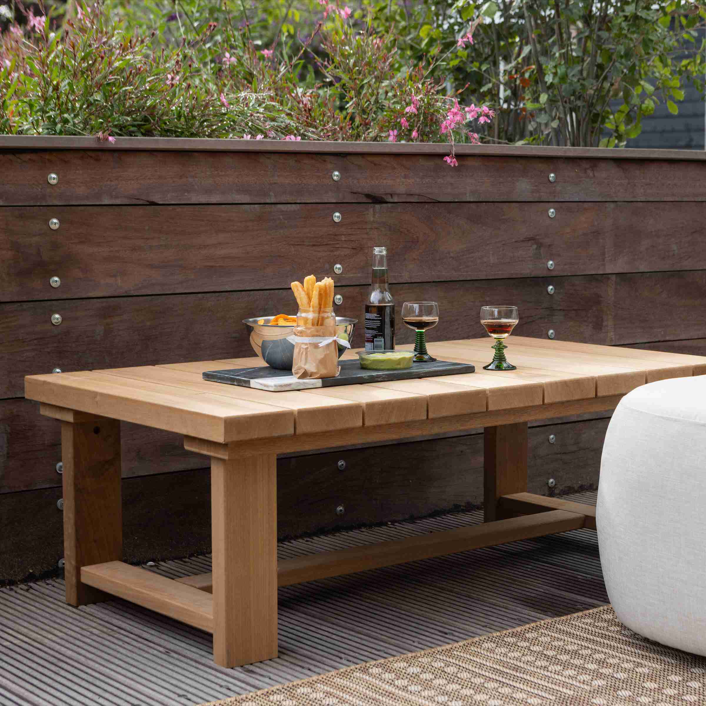 WOOOD Outdoor Salontafel Banco Hout, 122 x 68cm - Naturel