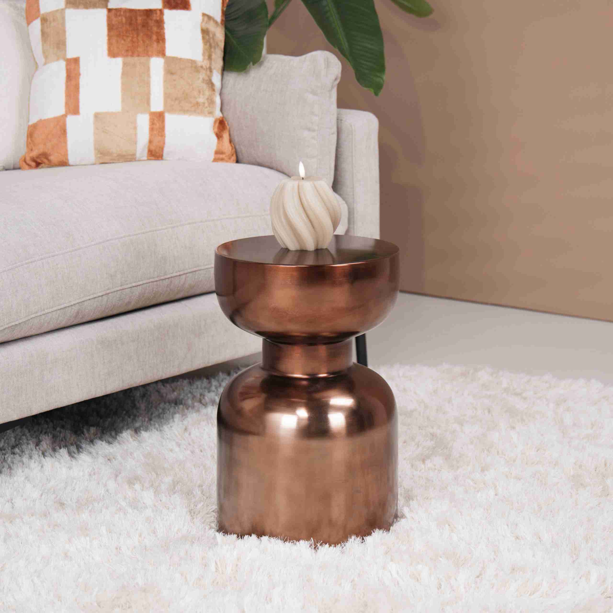 WOOOD Ronde Bijzettafel Frits 30cm - Brons