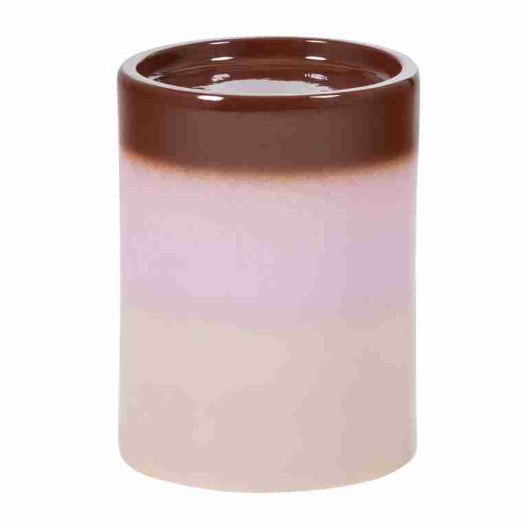 WOOOD Ronde Bijzettafel Ollo Keramiek, 35cm - Roze/Bruin
