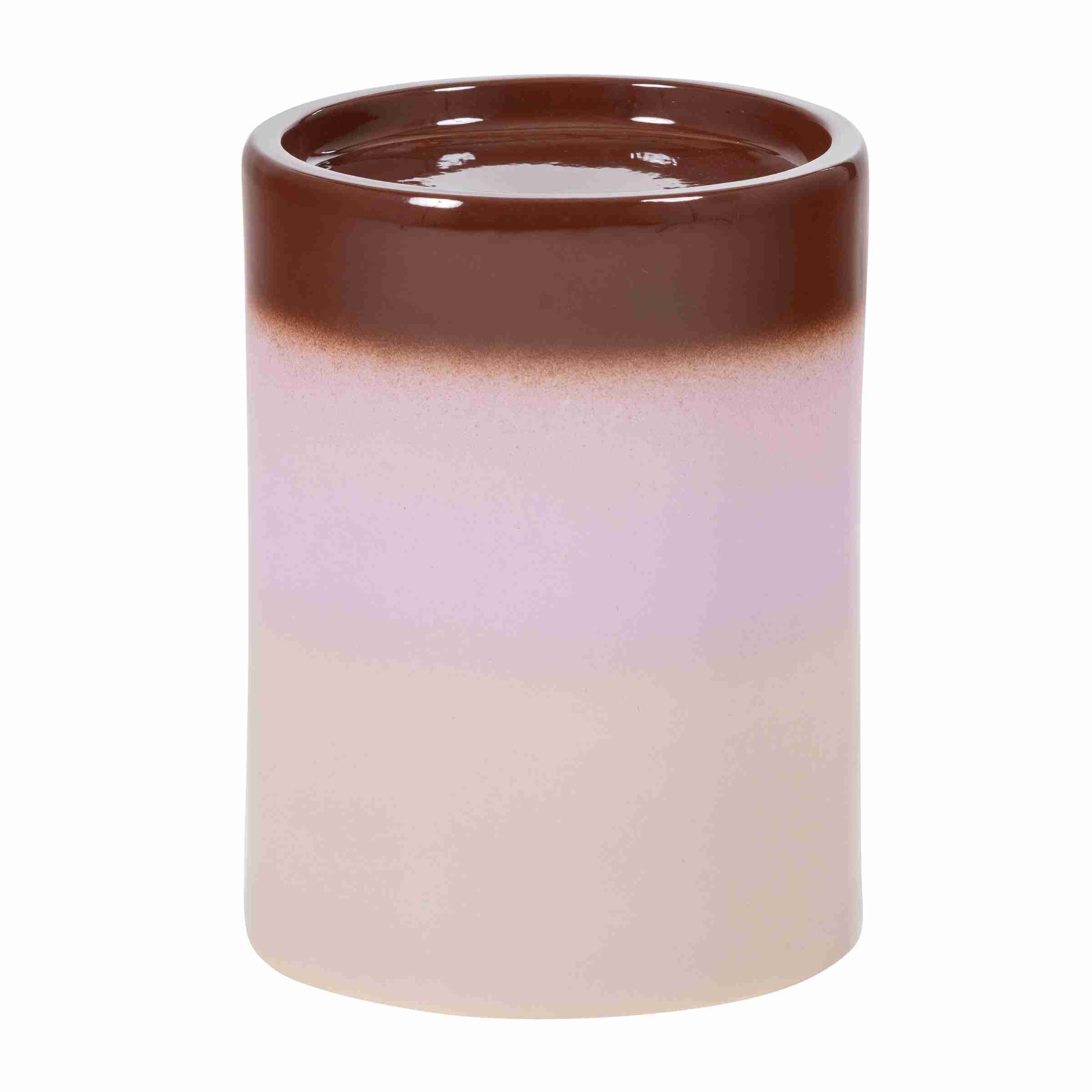 WOOOD Ronde Bijzettafel Ollo Keramiek, 35cm - Roze/Bruin
