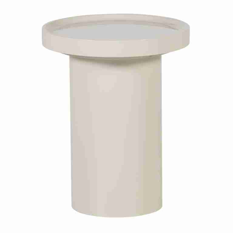 WOOOD Ronde Bijzettafel Veluna 40cm - Zand - Ovaal