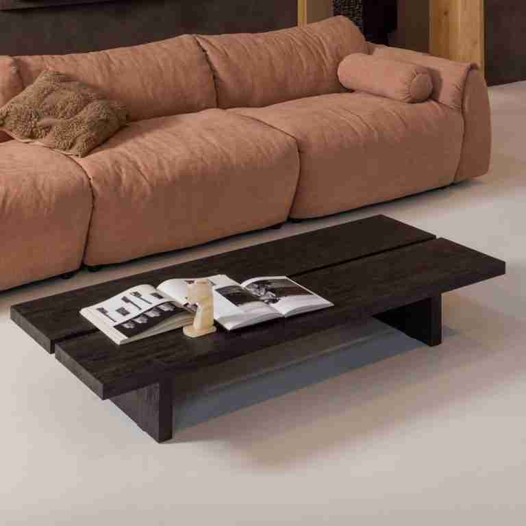 WOOOD Salontafel Lion MDF 140 x 60cm - donkerbruin - Japandi - Exclusive