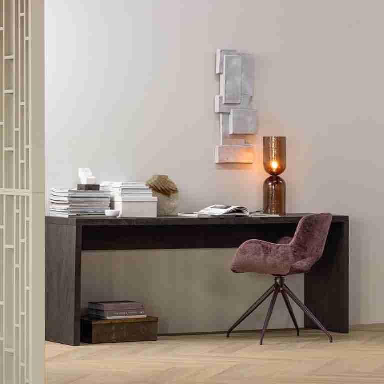 WOOOD Sidetable/Bureau Maan MDF, 200cm - Donkerbruin