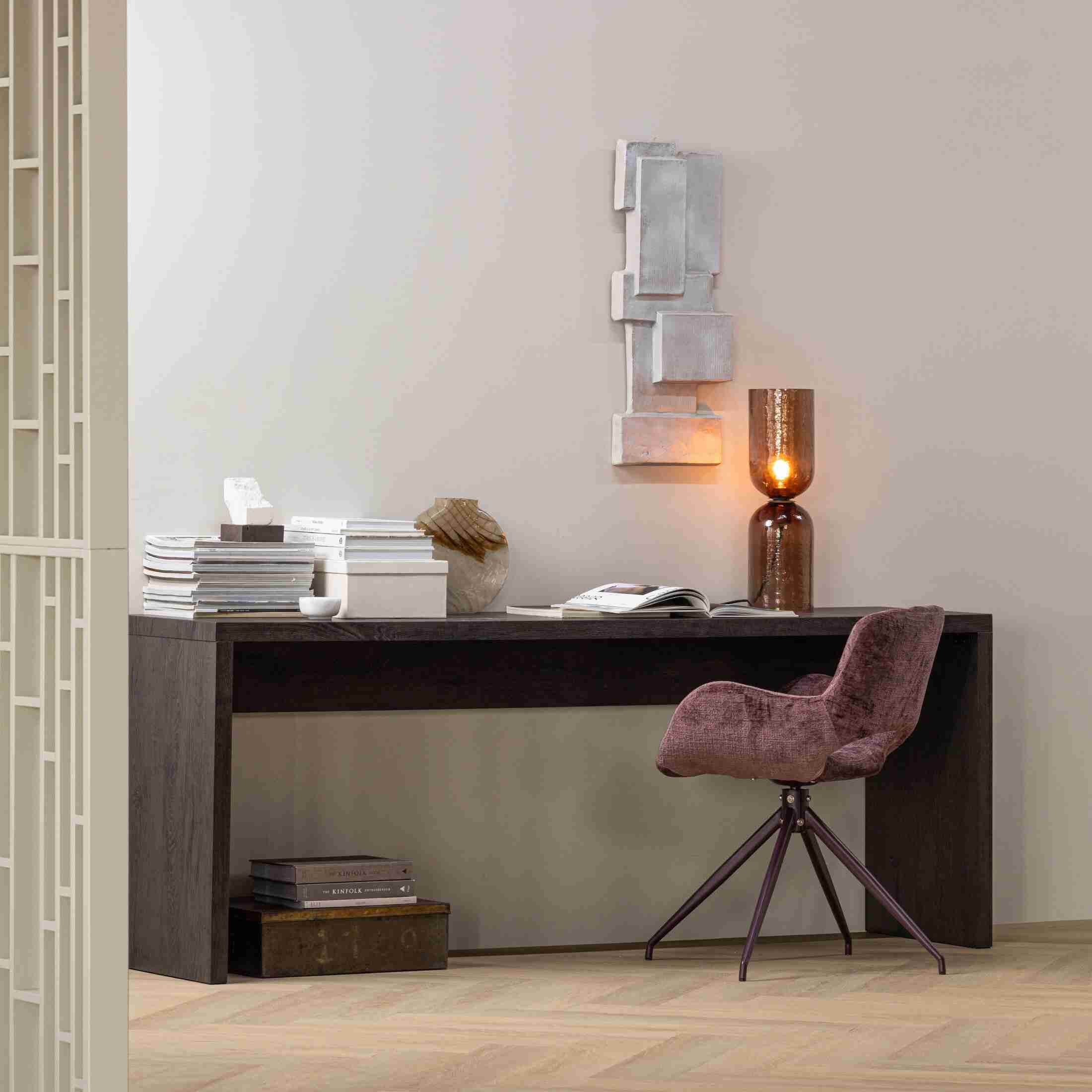 WOOOD Sidetable/Bureau Maan MDF, 200cm - Donkerbruin