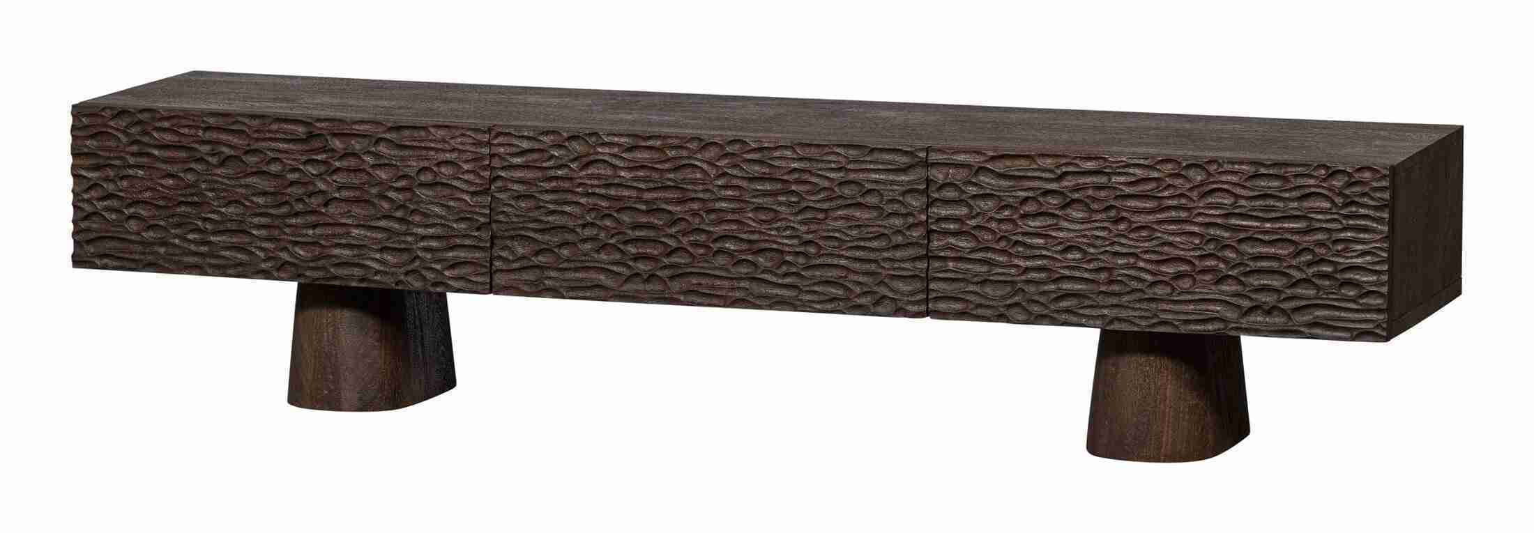 WOOOD TV-meubel Crumble Mangohout, 180cm - Walnoot - BePureHome