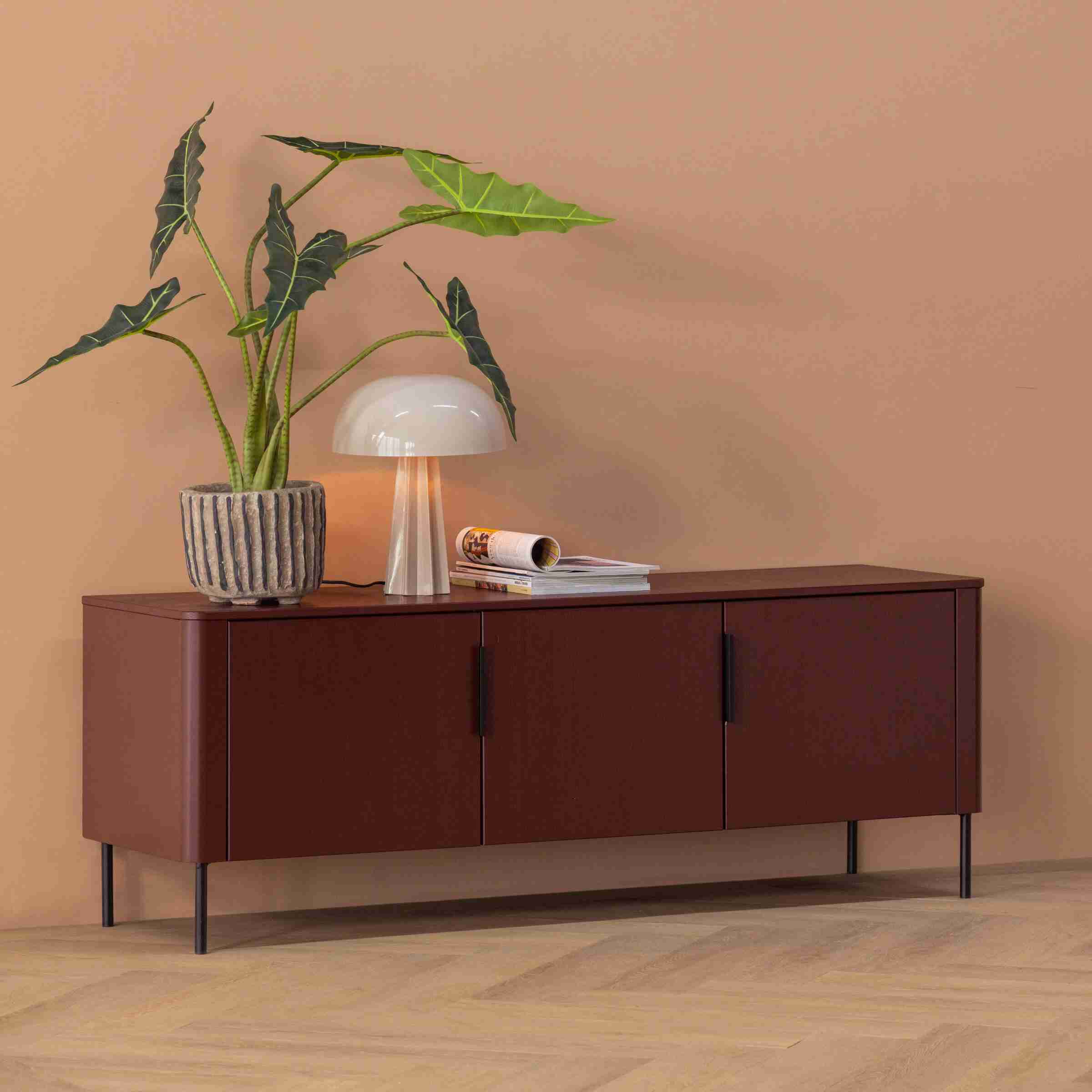 WOOOD TV-meubel Gunnar Grenenhout, 154cm - Bordeaux