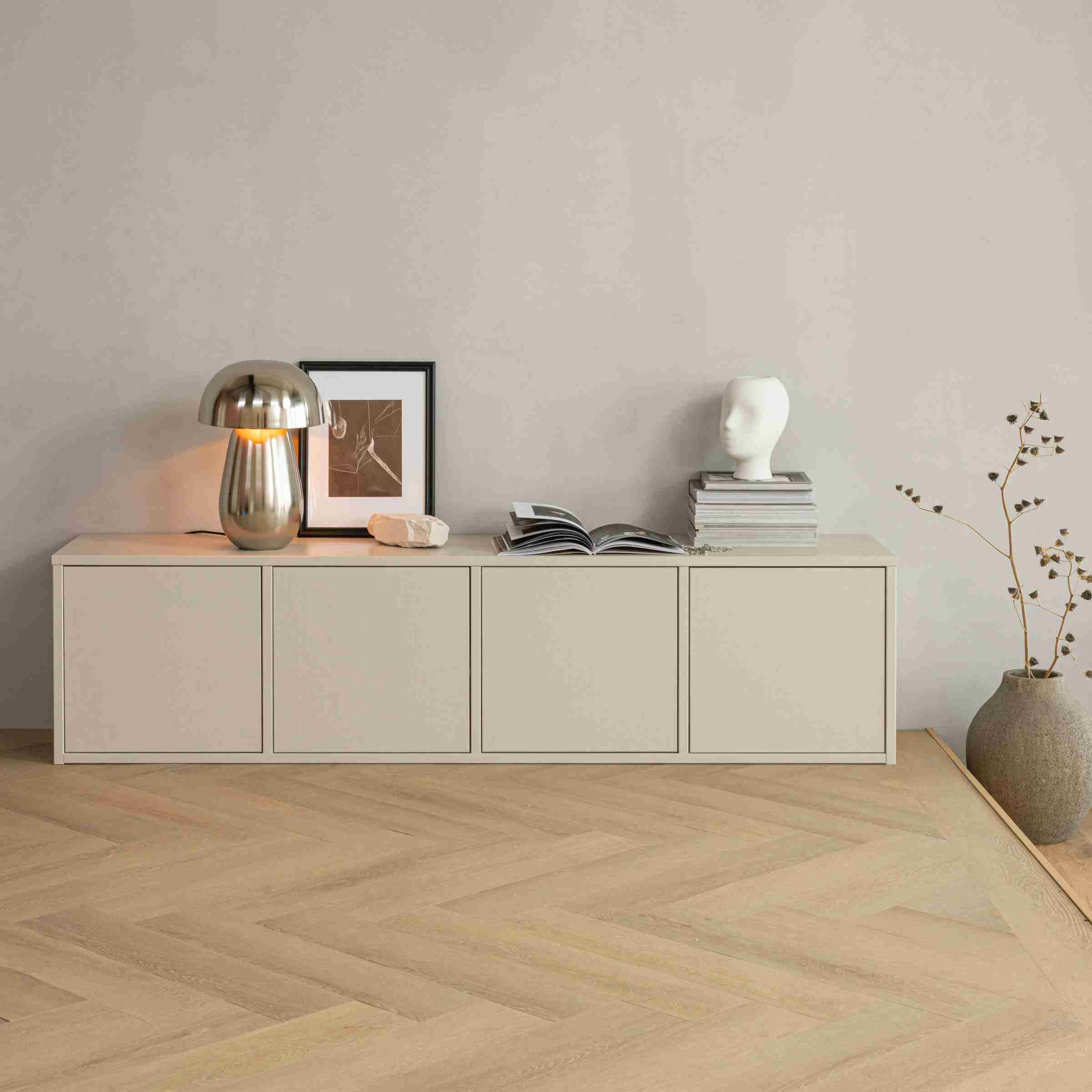 WOOOD TV-meubel Merel Grenenhout, 198cm - Dust